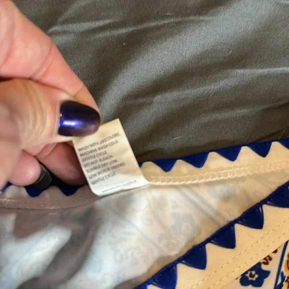 🆕 Jimmi Swim Blue unique sexy print TRIANGLE HIGH CUT MOSAIC BIKINI SET NWT S - Picture 12 of 15